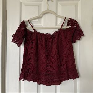 Alya | Off the Shoulder Burgundy Top
